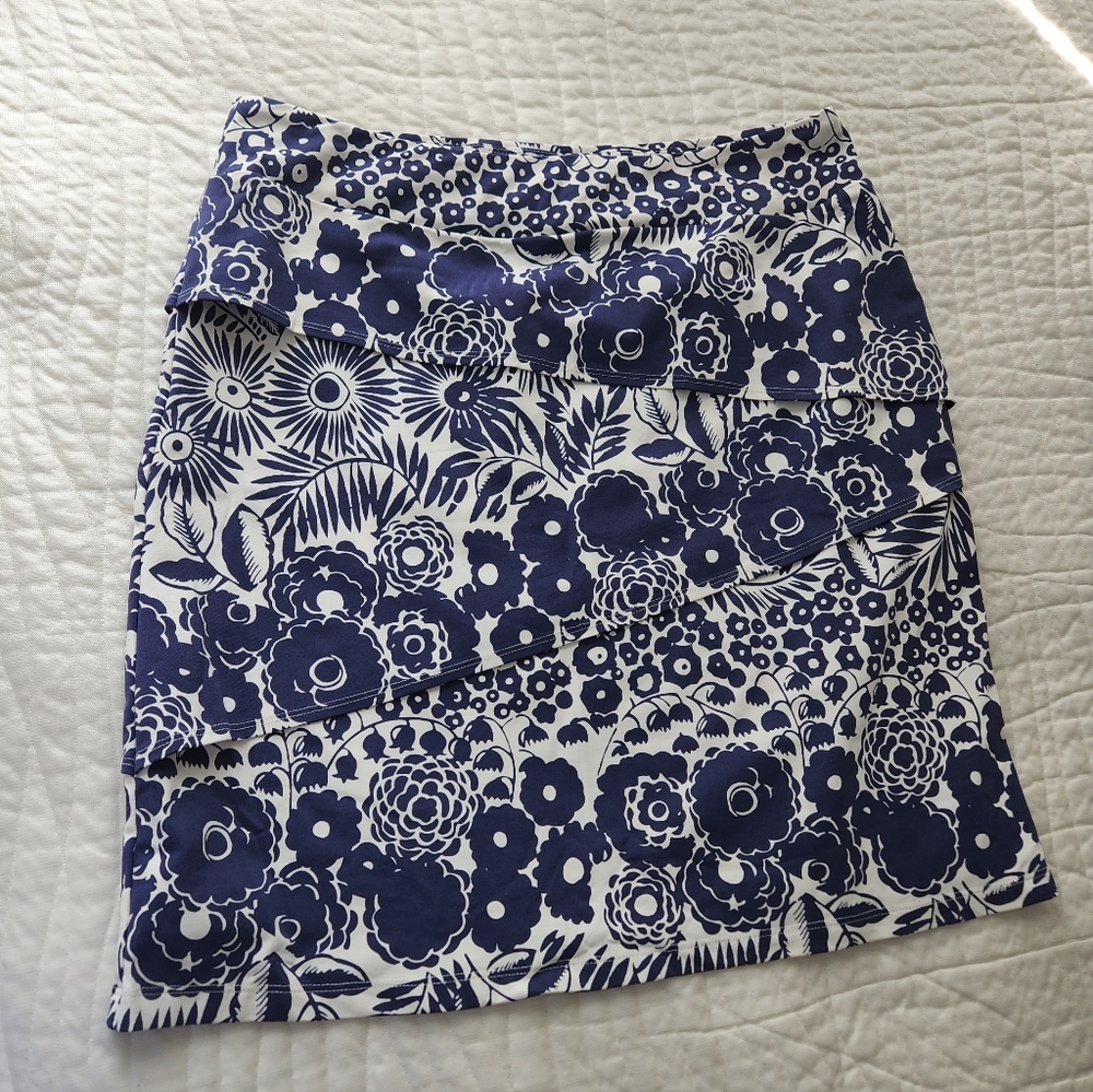 Floral Blue and White Women's Skirt